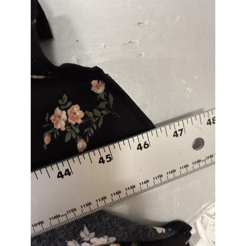 Reformation Dress Womens 4 Black Floral V-Neck Short Sleeve Button Front‎ Midi - Picture 10 of 15